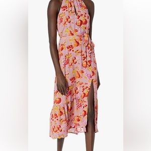 PAIGE Peach Midi Keyhole Dress